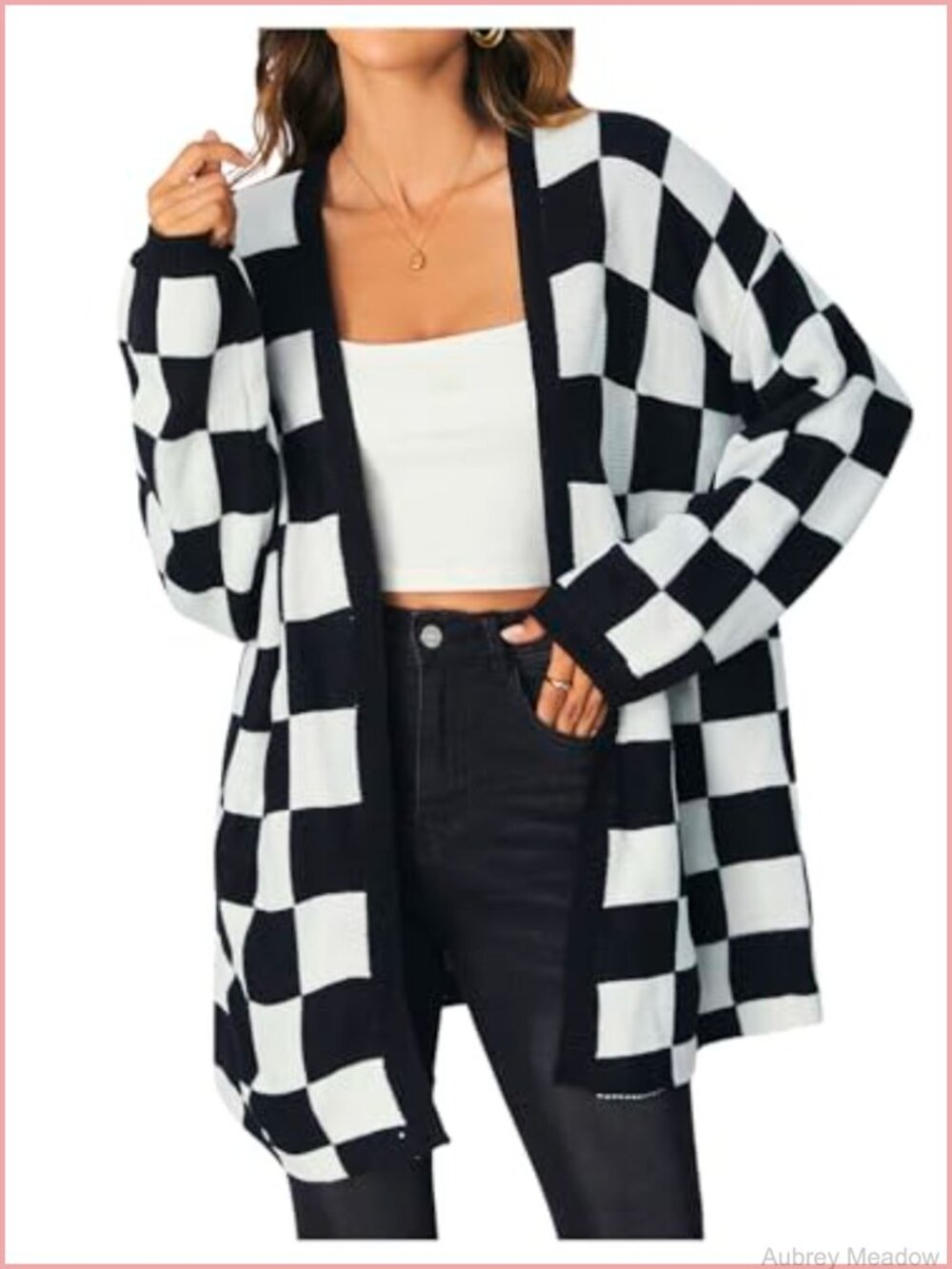 Oversized Plaid Long Sleeve Cardigan Sweater